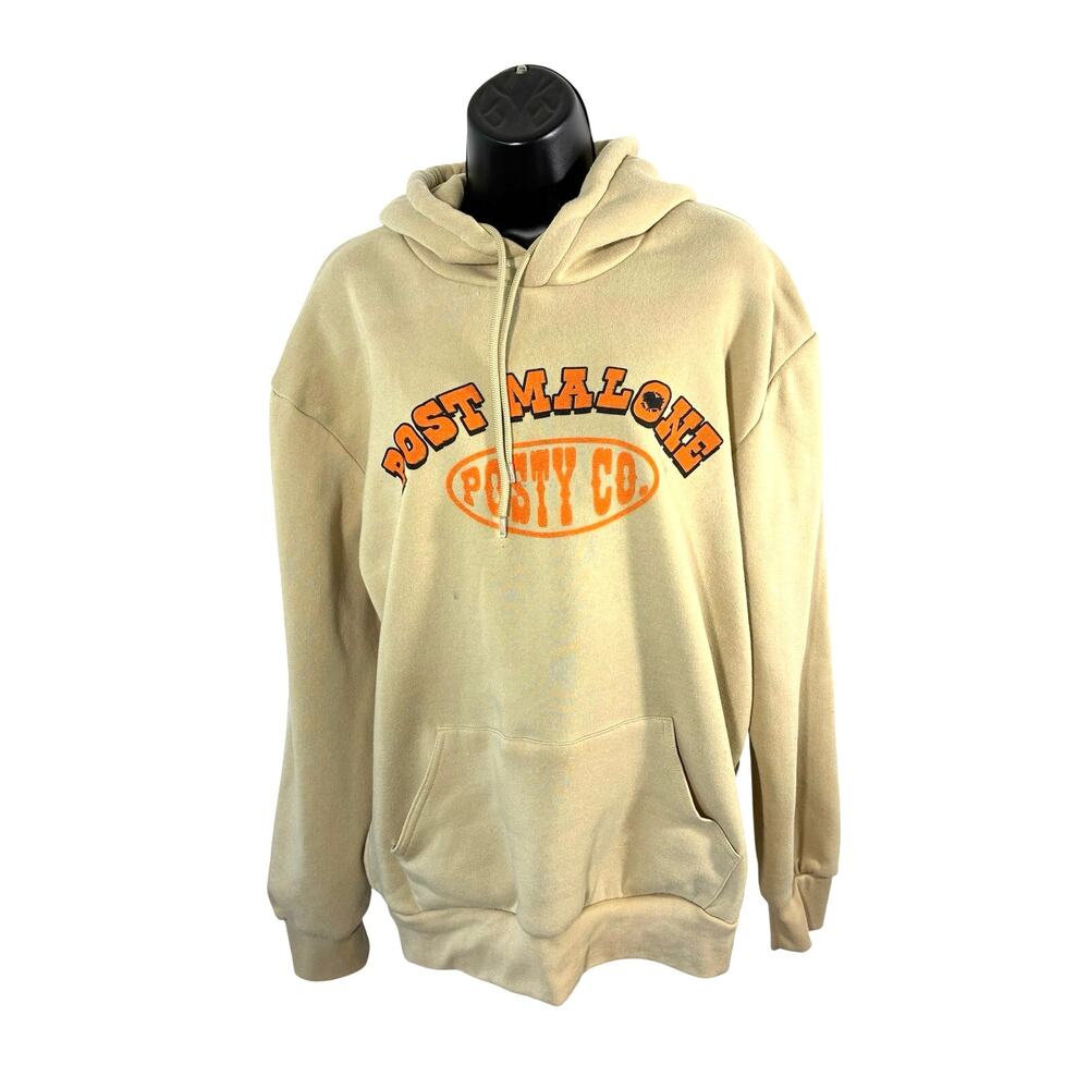Post Malone Big Ass Stadium Tour Hoodie Tan XL Oversized Concert Sweatshirt